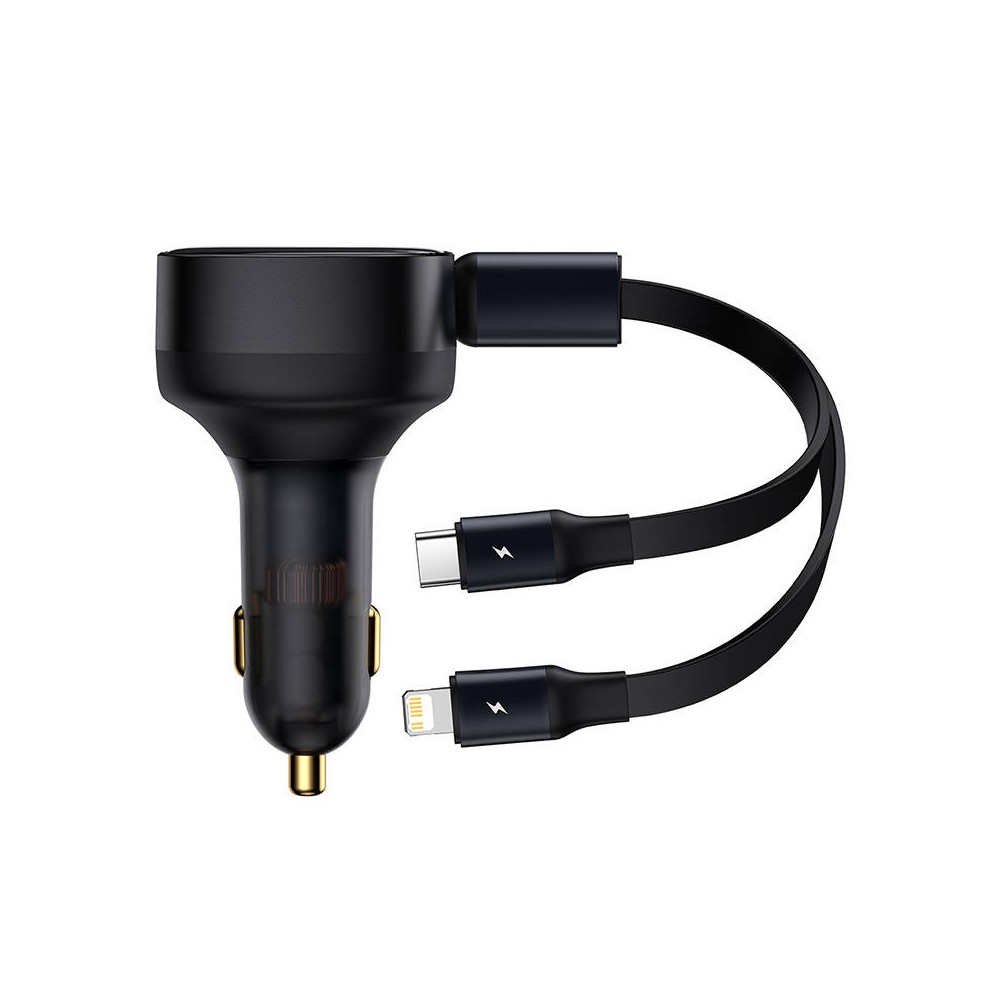 "Baseus Enjoyment" automobilinis įkroviklis su USB kabeliu-C +