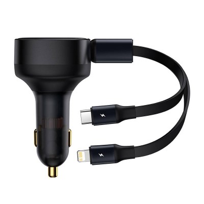 "Baseus Enjoyment" automobilinis įkroviklis su USB kabeliu-C +