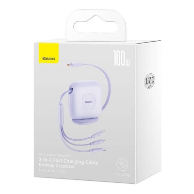 Baseus Traction 3-IN-1 USB-C laidas USB-C / Lightning / Micro