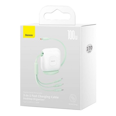 Baseus Traction 3-IN-1 USB-C laidas USB-C / Lightning / Micro