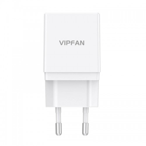 Vipfan E02 sieninis įkroviklis, 2x USB, 2,1 A (baltas)-USB