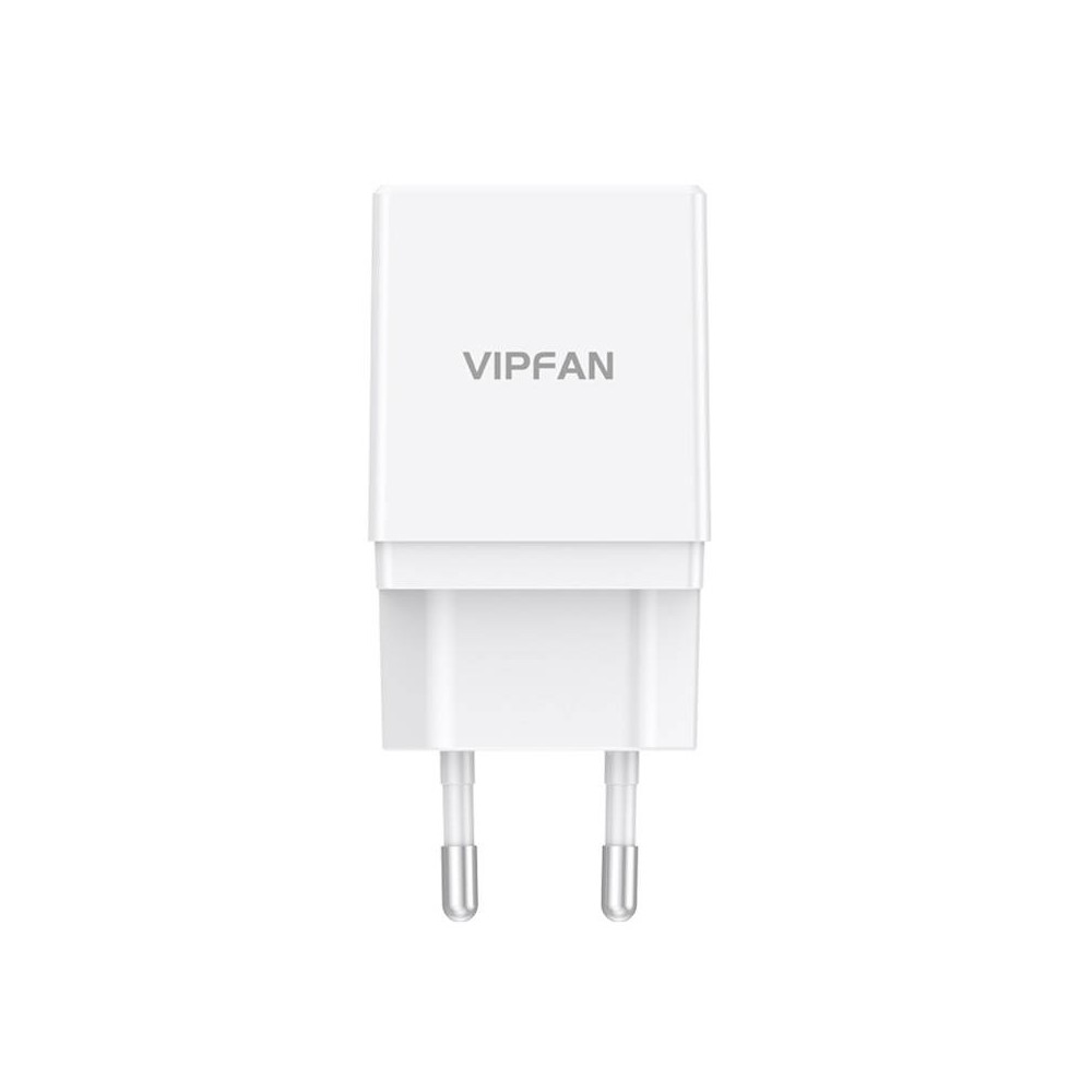 Vipfan E02 sieninis įkroviklis, 2x USB, 2,1 A (baltas)-USB