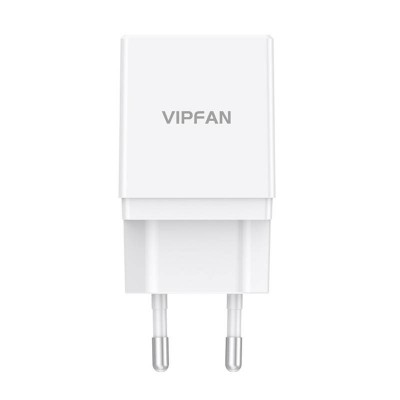 Vipfan E02 sieninis įkroviklis, 2x USB, 2,1 A (baltas)-USB