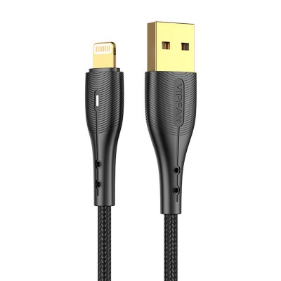 USB ir "Lightning" kabelis Vipfan Nano Gold X07, 3A, 1,2 m