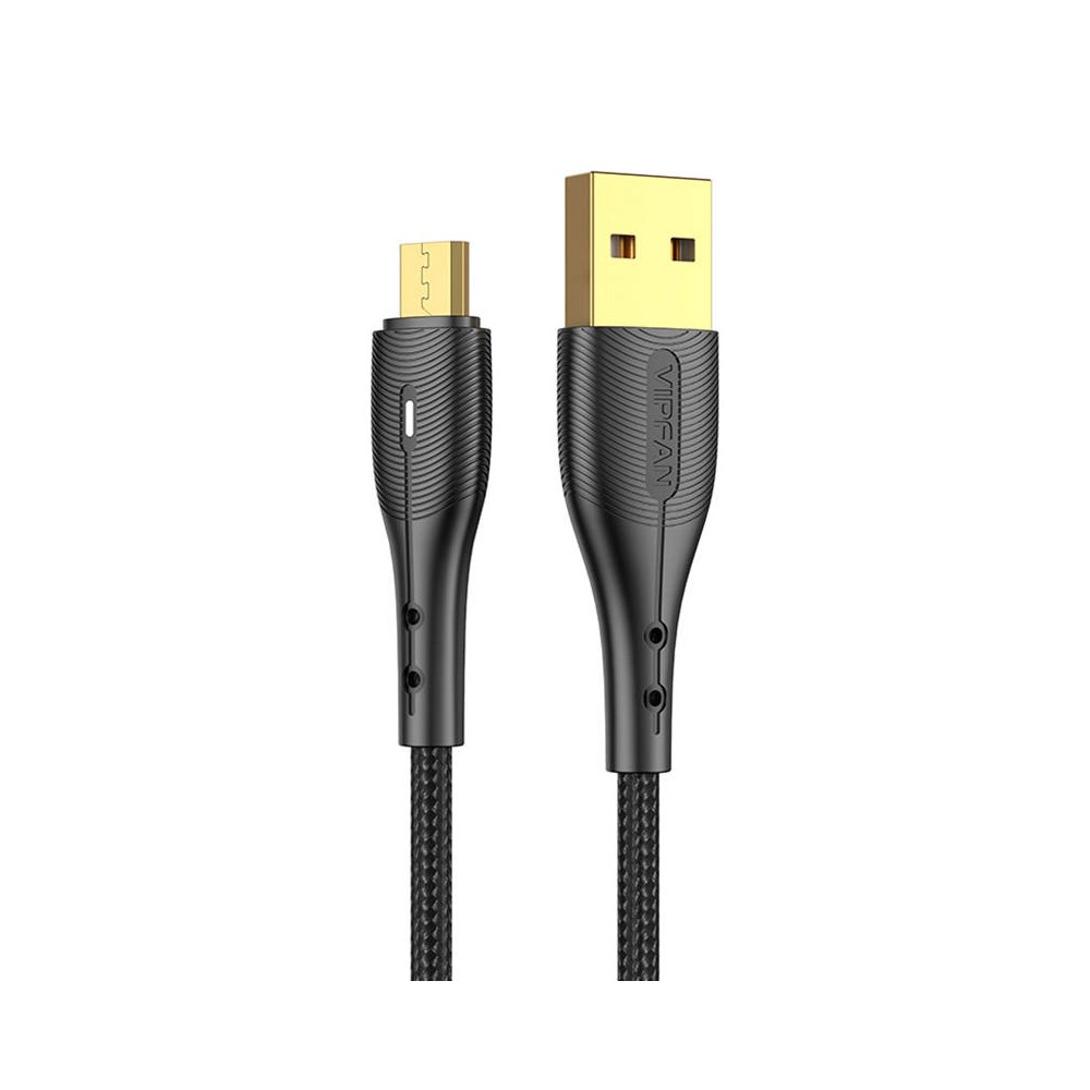 USB-Mikro USB kabelis Vipfan Nano Gold X07, 3A, 1,2 m