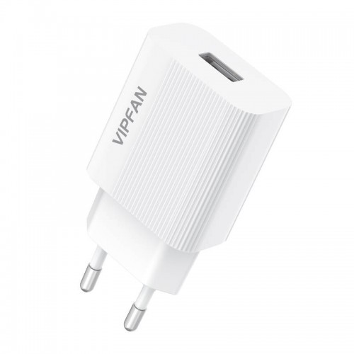 Vipfan E01 tinklo įkroviklis, 1x USB, 2,4A + USB-C laidas