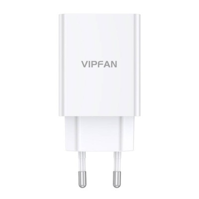 Vipfan E03 sieninis įkroviklis, 1x USB, 18 W, QC 3.0 + USB-C