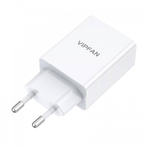 Vipfan E03 sieninis įkroviklis, 1x USB, 18 W, QC 3.0 + USB-C