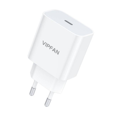 Vipfan E04 tinklo įkroviklis, USB-C, 20 W, QC 3.0