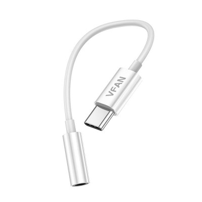 Vipfan L08 USB-C ir mini jack 3,5 mm AUX kabelis, 10 cm