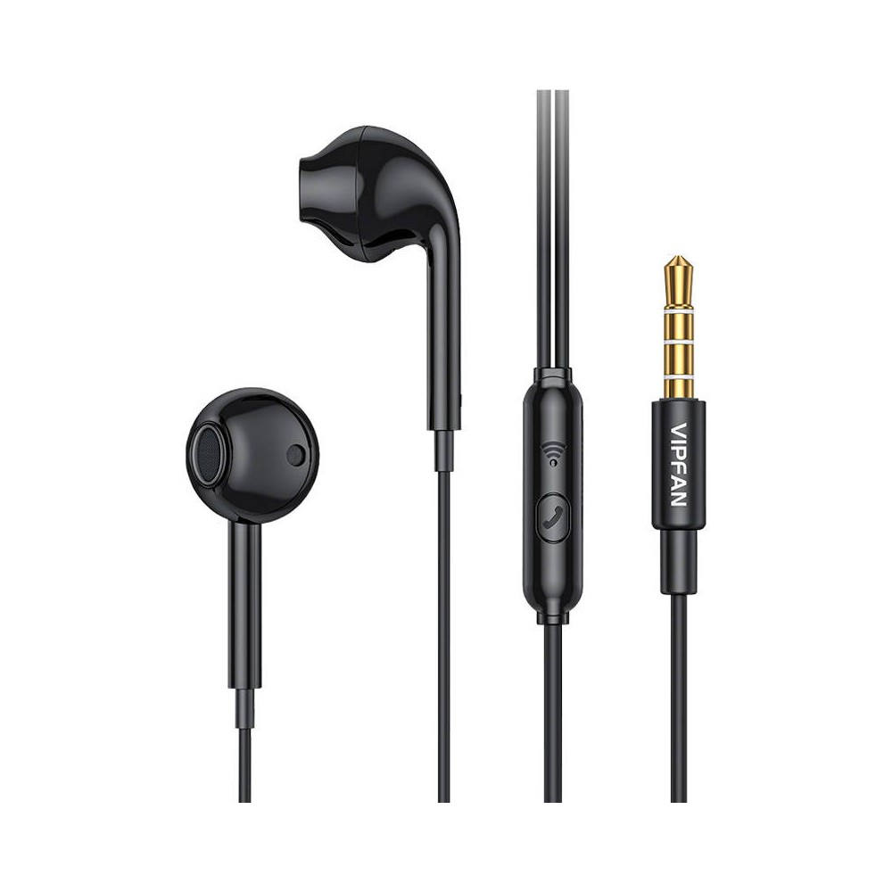 Vipfan M15 ausinės, 3,5 mm jungtis, 1 m (juodos