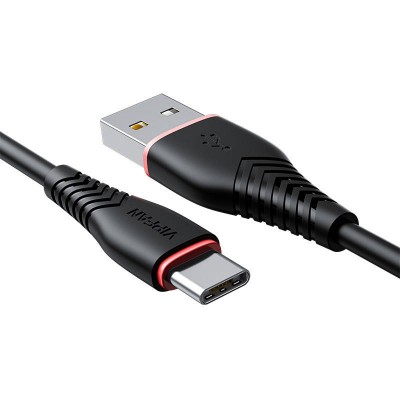 USB į USB-C laidas Vipfan Anti-X01, 3A, 1 m (juodas)-Pagrindinis