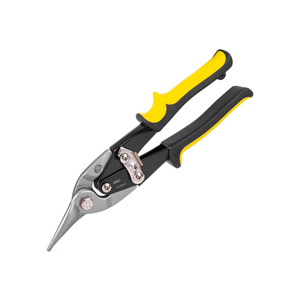 Kairės aviacijos snaiperis Deli Tools EDL20031, 250 mm (juodai
