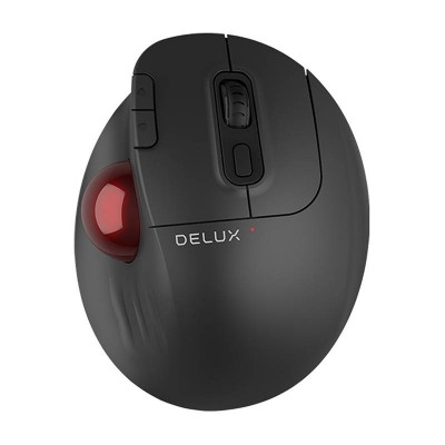 Belaidė ergonominė pelė Delux MT1 DB BT+2.4G (juoda)-Belaidė