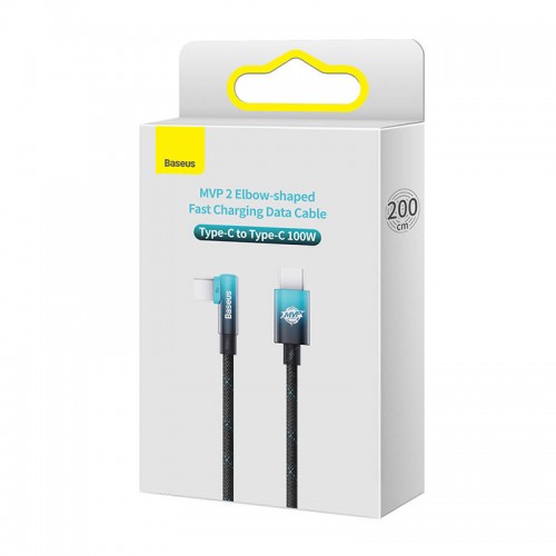 Baseus MVP2 USB-C į USB-C kabelis, 100 W, 2 m (juodas /