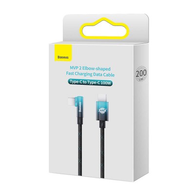 Baseus MVP2 USB-C į USB-C kabelis, 100 W, 2 m (juodas /