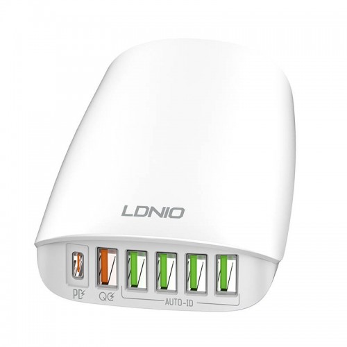 Sieninis įkroviklis LDNIO A6573C, 5x USB, 65W, 1,5 m