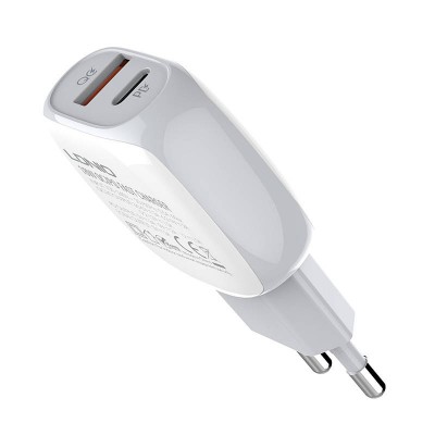 Sieninis įkroviklis LDNIO A2313C, USB + USB-C, PD + QC 3.0, 20