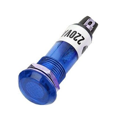 Apvali lempa 230V, mėlyna, į 10 mm skylę HADEX-Indikatoriai