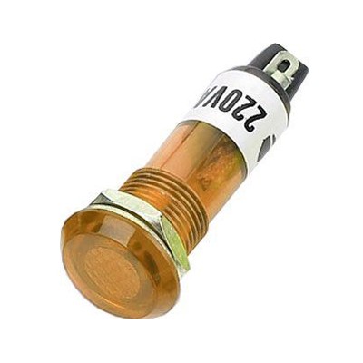 Apvali lempa 230V, geltona į 10 mm skylę HADEX-Indikatoriai
