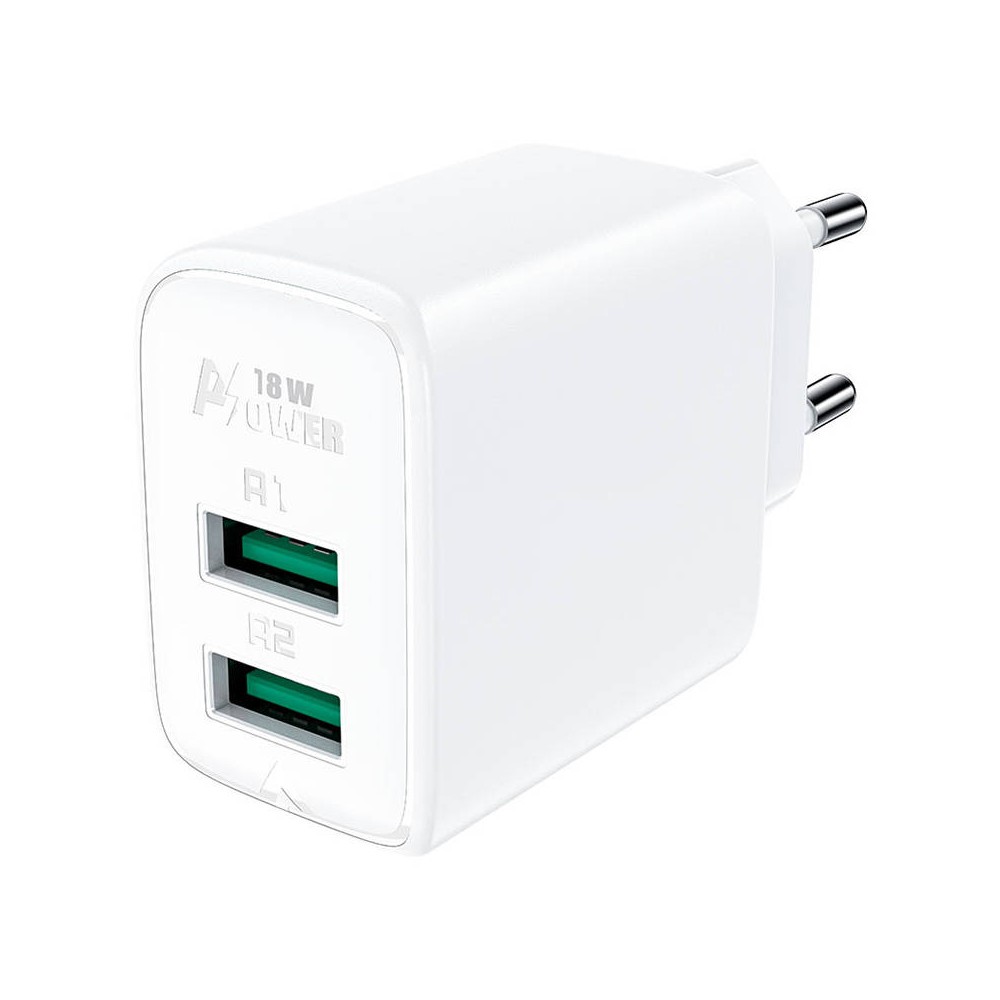 Sieninis įkroviklis Acefast A33, 2x USB, 18W, QC3.0