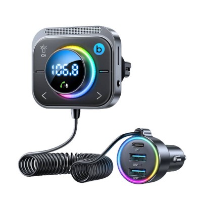 FM siųstuvas Joyroom JR-CL18, 2x USB + USB-C, 30 W