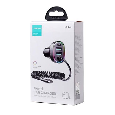 Automobilinis įkroviklis Joyroom JR-CL19, 2x USB + 2x USB-C, 60