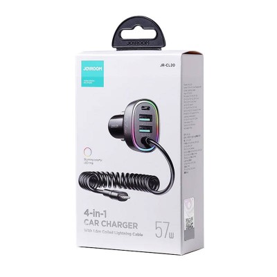 Automobilinis įkroviklis Joyroom JR-CL20, 2x USB + 2x