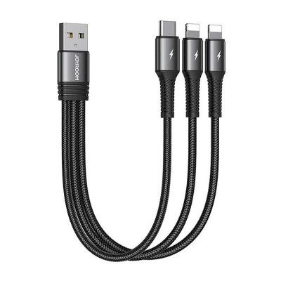 USB kabelis Joyroom S-01530G10 3in1 USB-C / 2x Lightning 3,5A