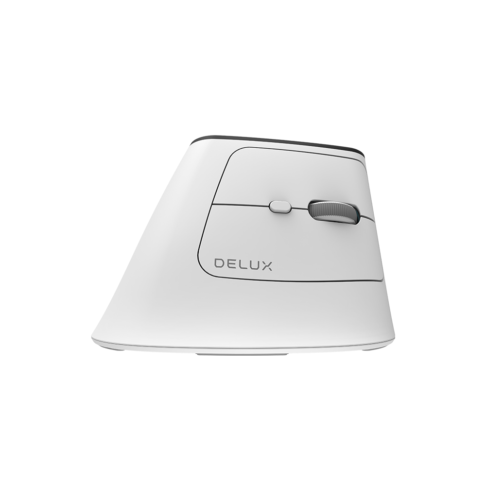 Belaidė ergonominė pelė Delux MV6 DB BT+2.4G (balta)-Belaidė Belaidė ergonominė pelė Delux MV6 DB BT+2.4G (balta)-Belaidė