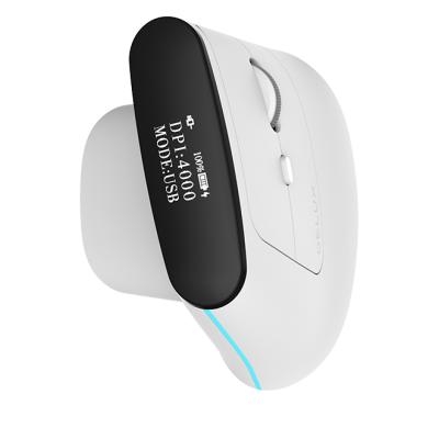 Belaidė ergonominė pelė Delux MV6 DB BT+2.4G (balta)-Belaidė