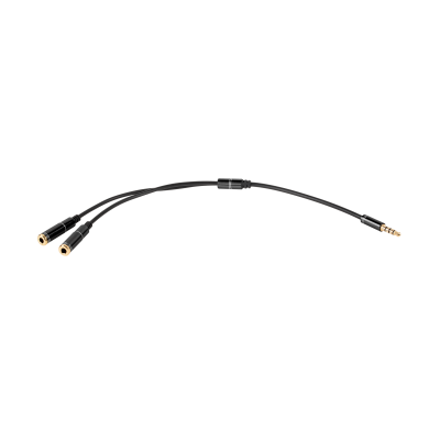 Adapter wt.Jack 3.5 4polowy-2xJack 3.5 stereo 20cm HQ złote