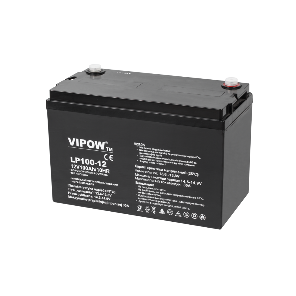 Akumulator żelowy VIPOW 12V 100Ah-Švino akumuliatoriai