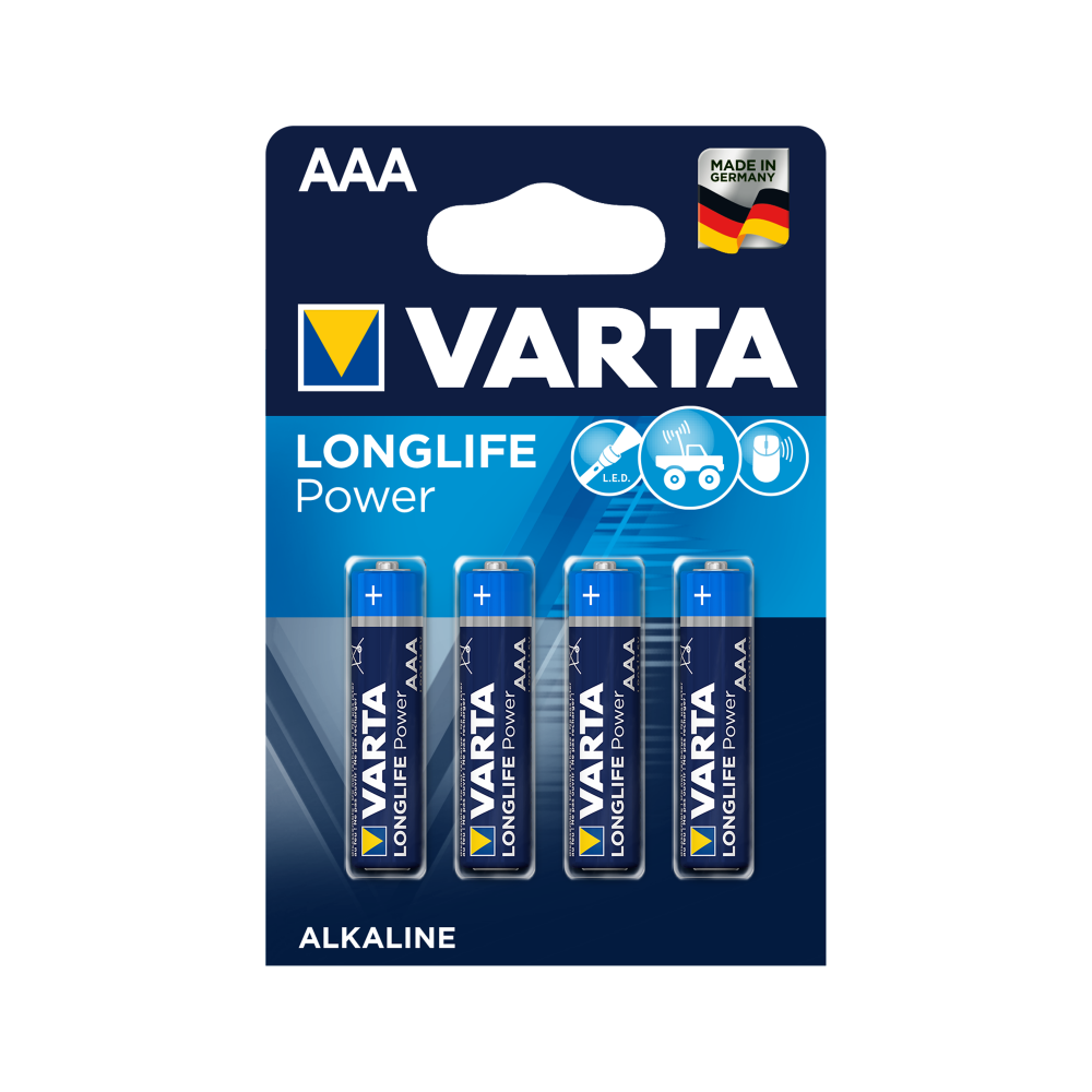 Bateria alkaliczna VARTA LR03 LONGLIFE 4szt./bl.-Šarminės