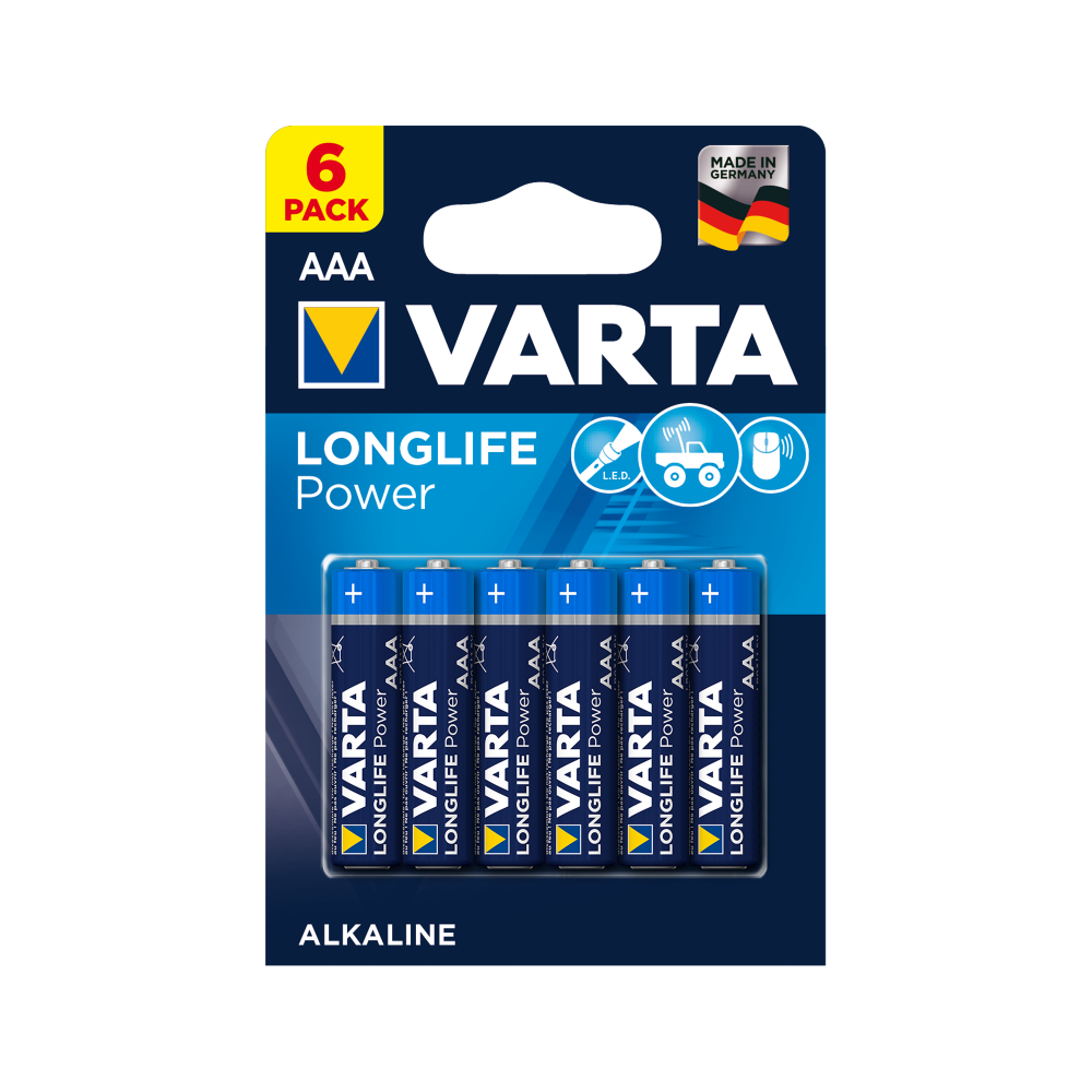 Bateria alkaliczna VARTA LR03 LONGLIFE 6szt./bl.-Šarminės