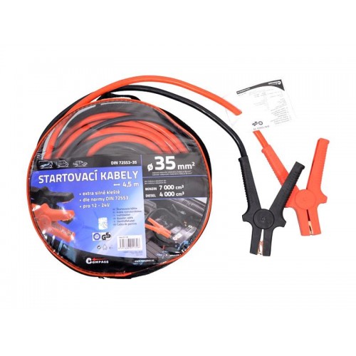Paleidimo kabeliai 800A 4,5m COMPASS TÜV/GS