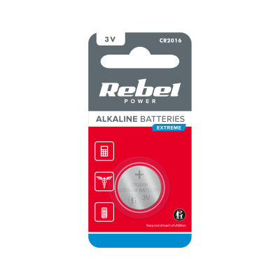 Bateria REBEL EXTREME CR2016 1szt/blist.-Pagrindinis
