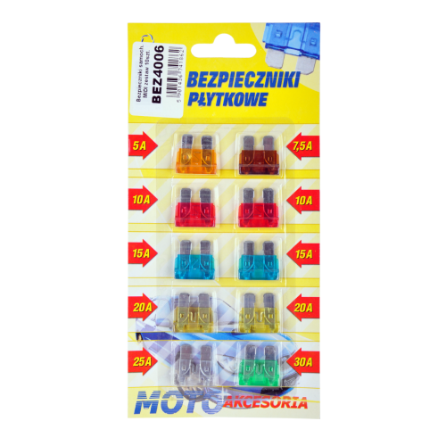 Bezpieczniki samochodowe MIDI zestaw 10szt.-blister-Automobilių