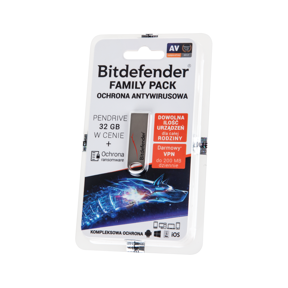 Bitdefender Family Pack na 1 rok + pendrive 32GB-Pagrindinis