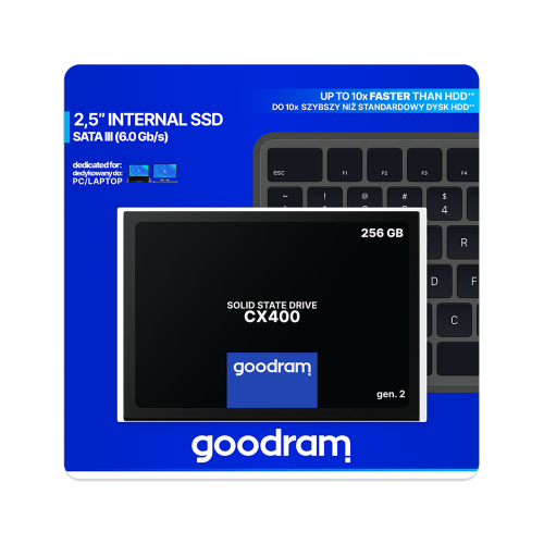 Dysk SSD Goodram 256 GB CX400-Kietieji diskai ir dėklai