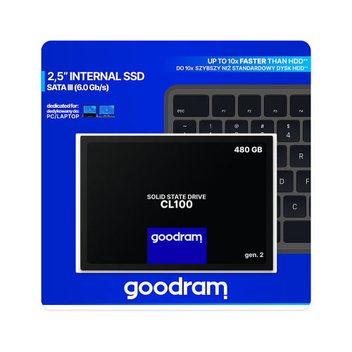 Dysk SSD Goodram 480 GB CL100-Kietieji diskai ir dėklai