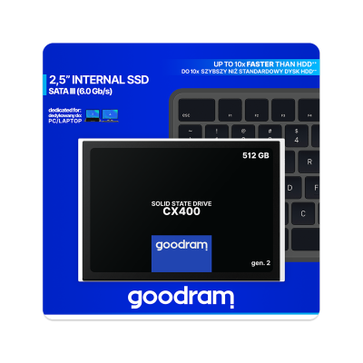 Dysk SSD Goodram 512 GB CX400-Kietieji diskai ir dėklai