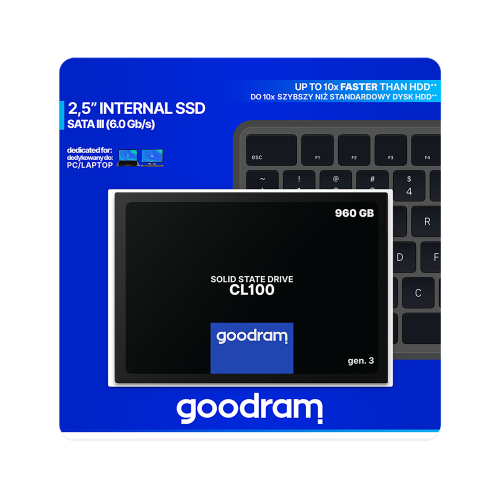 Dysk SSD Goodram 960 GB CL100-Kietieji diskai ir dėklai