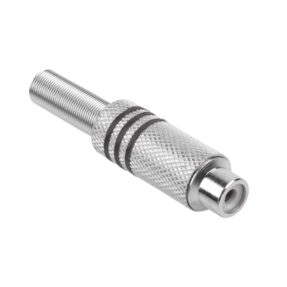 RCA lizdas sidabrinis 3 kabelių juostelės juodos