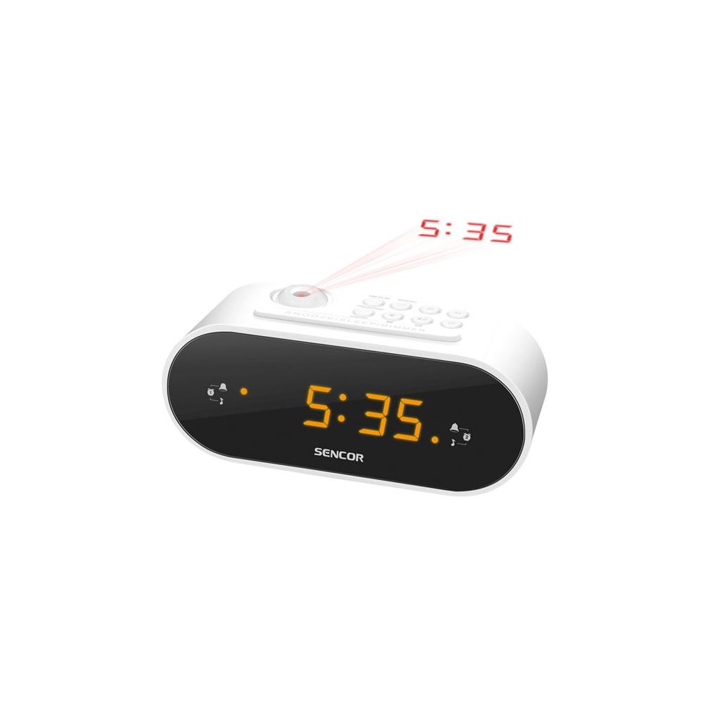 Radijo žadintuvas SENCOR SRC 3100 W projekcija-Skaitmeniniai ir