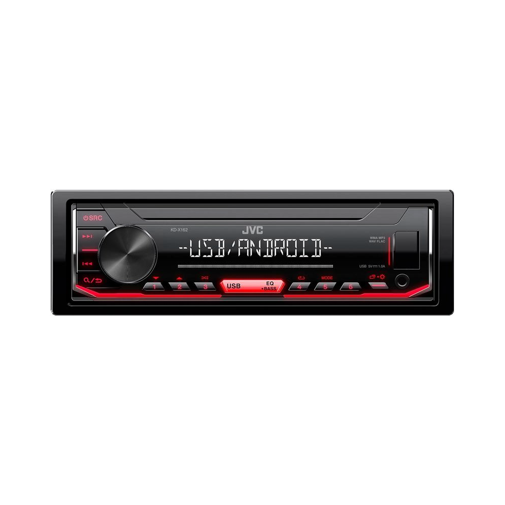 JVC KDX-162 USB automobilinis radijo imtuvas RED-Automobiliniai JVC KDX-162 USB automobilinis radijo imtuvas RED-Automobiliniai