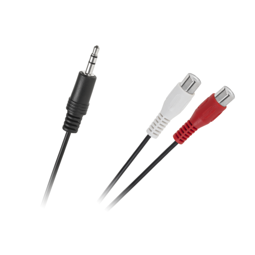 3,5 kištuko lizdo kabelis-2 RCA lizdai 25 cm-Pagrindinis