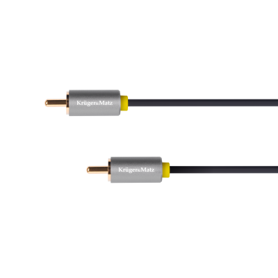 1RCA kabelis-1RCA 1m Kruger&Matz Basic-Kabeliai RCA