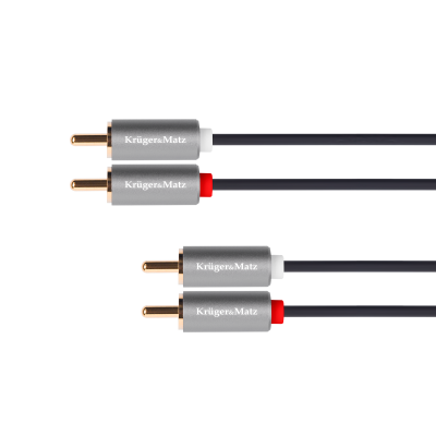 2RCA kabelis-2RCA 1m Kruger&Matz Basic-Kabeliai RCA