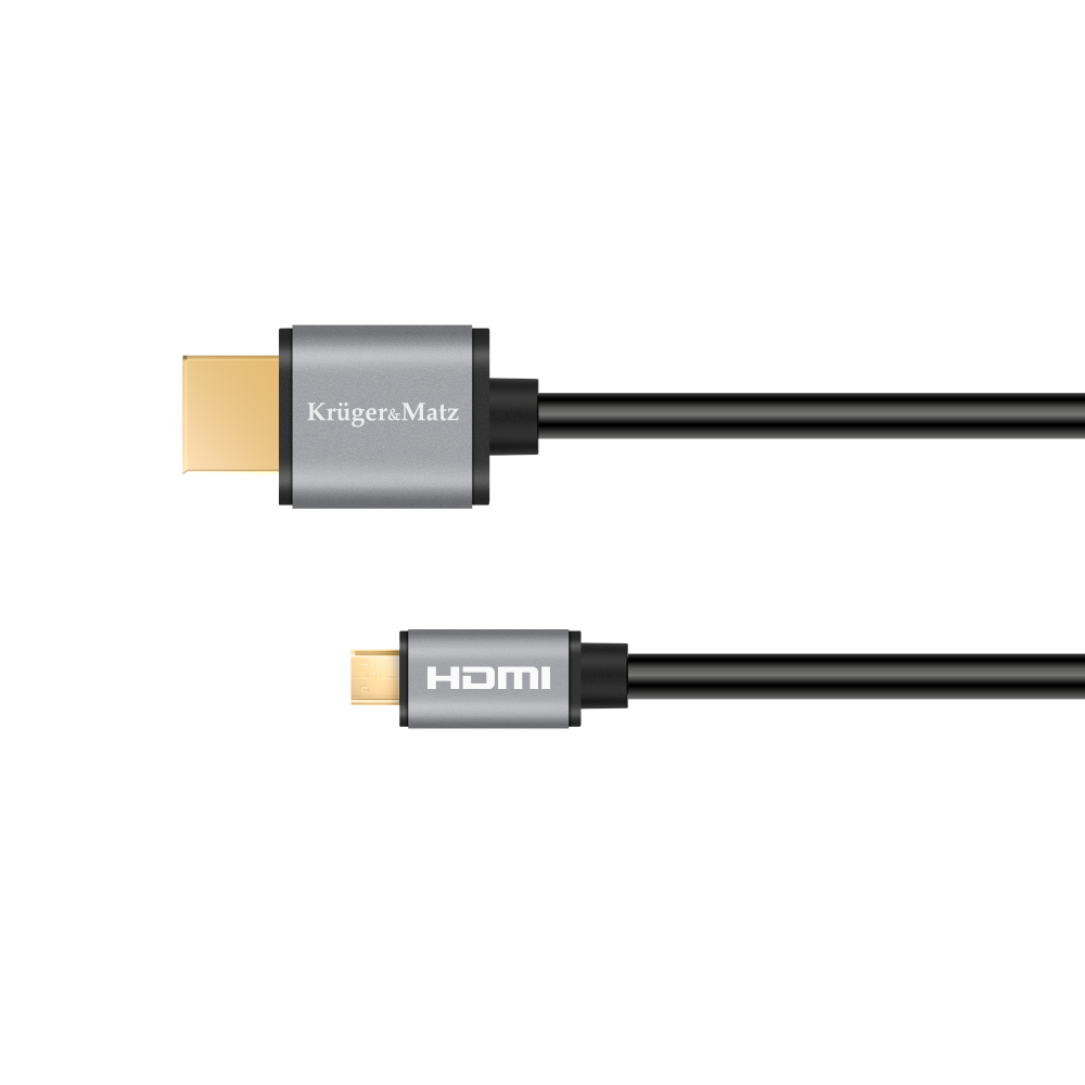 Kabelis HDMI - micro HDMI 1,8 m Kruger&Matz Basic-Kabeliai HDMI Kabelis HDMI - micro HDMI 1,8 m Kruger&Matz Basic-Kabeliai HDMI